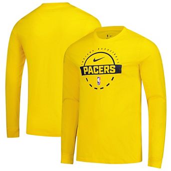 Men's Nike Gold Indiana Pacers Authentic Long Sleeve Practice T-Shirt