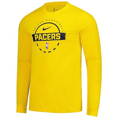 Men's Nike Gold Indiana Pacers Authentic Long Sleeve Practice T-Shirt