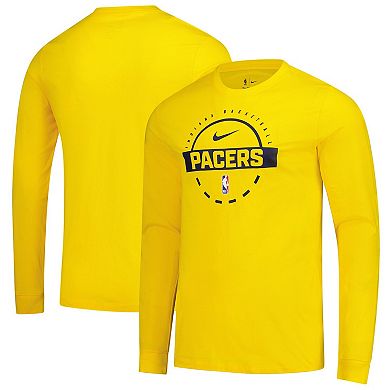 Men's Nike Gold Indiana Pacers Authentic Long Sleeve Practice T-Shirt