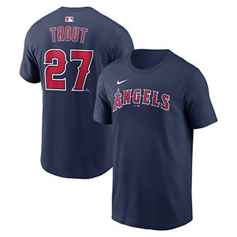 Men's Nike Mike Trout Navy Los Angeles Angels Name & Number T-Shirt