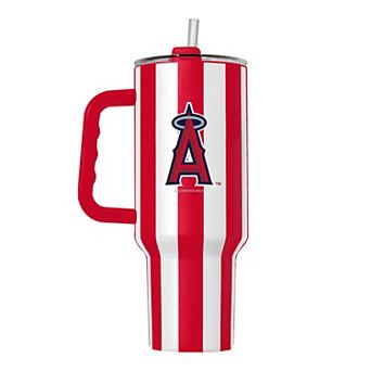 Logo Brands Los Angeles Angels 40oz Vertical Stripe Powder Coat Tumbler