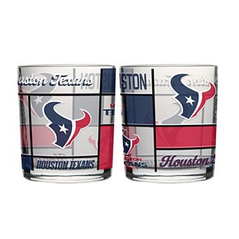 Logo Brands Houston Texans 12oz. Quilted Stained Two-Pack Rocks Glass Set