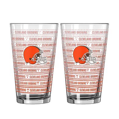 Logo Brands Cleveland Browns Two-Pack Chant Fade 16oz. Pint Glass Set