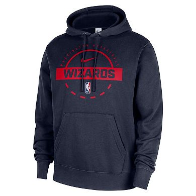 Men's Nike Navy Washington Wizards 2025/26 Authentic Practice Club Pullover Hoodie