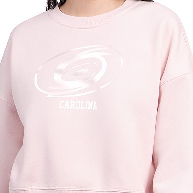 Women's Starter Pink Carolina Hurricanes Boxy Cropped Sweatshirt