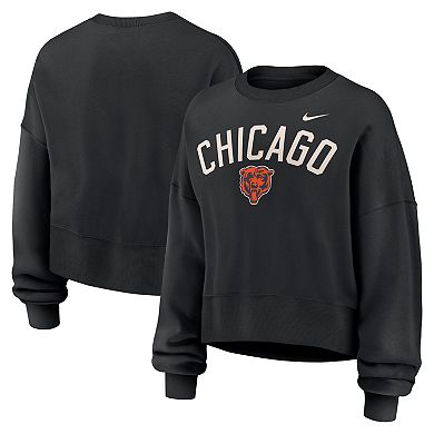 Women's Nike Black Chicago Bears Oversized Legacy Arch Phoenix Fleece Sweatshirt