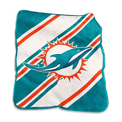 Miami Dolphins Raschel Stripe Throw Blanket