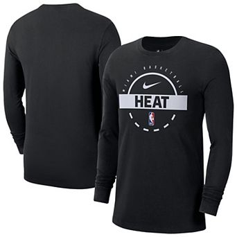 Men's Nike Black Miami Heat Authentic Long Sleeve Practice T-Shirt