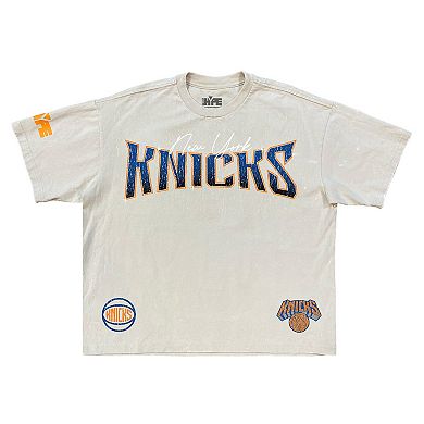 Men's Cream New York Knicks Legend Row Collection Premium T-Shirt