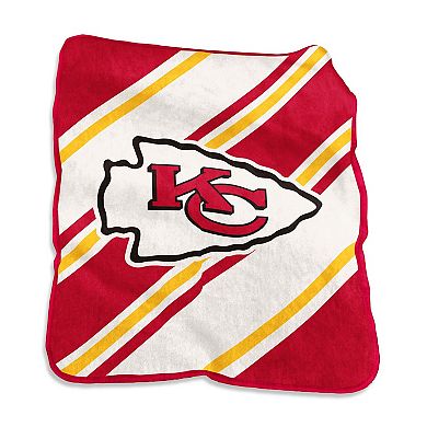 Kansas City Chiefs Raschel Stripe Throw Blanket