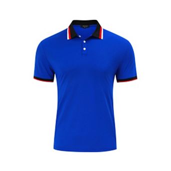 Men's Polo Shirt Summer Short Sleeve Casual Shirts Stylish with Button