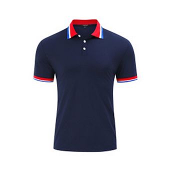 Men's Polo Shirt Summer Short Sleeve Casual Shirts Stylish with Button