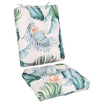 2 pc Waterproof Rocking Chair Cushion Set with Ties
