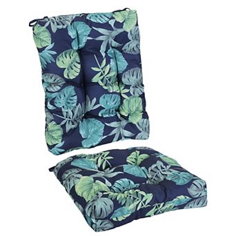 2 pc Waterproof Rocking Chair Cushion Set with Ties