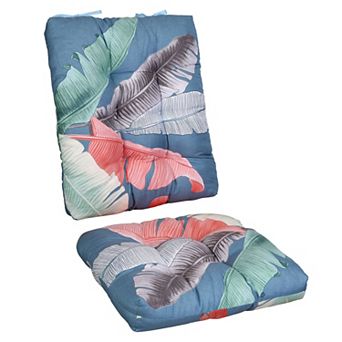 2 pc Waterproof Rocking Chair Cushion Set with Ties