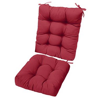2 pc Waterproof Rocking Chair Cushion Set with Ties