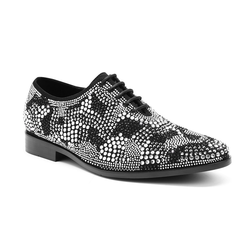 black and silver dress shoes for men Black Men's Slip On Dress Shoes Silver Buckle 10 1/2 / Black