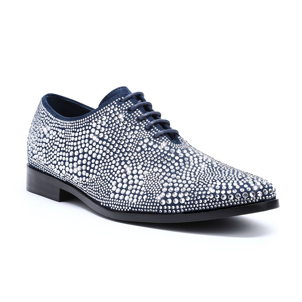 blue bottom dress shoes Mens Blue Leather Wingtip Dress Shoes