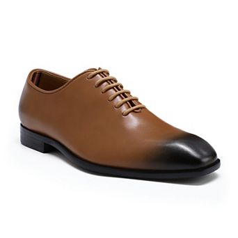 Men's Business Oxford Shoes Lace-Up Square Toe Leather Formal Footwear