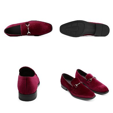 Men's Velvet Dress Loafers Slip-On - Comfortable for Business & Weddings Shoes