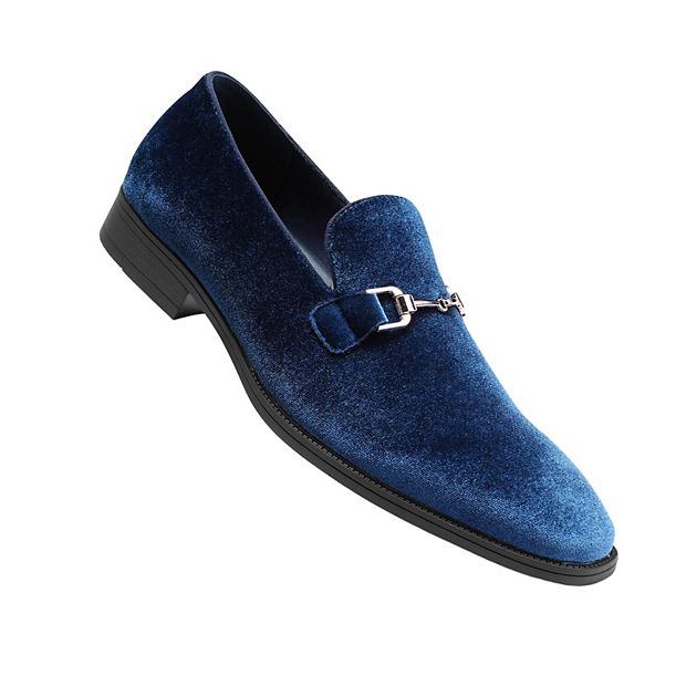blue velvet dress shoes Velvet loafers for men-Paisley Velvet Loafer main image 1