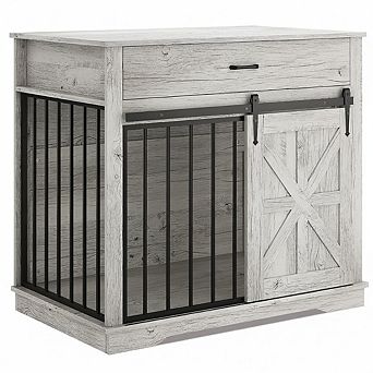 37.8" Heavyduty Dog Crate Furniture with Tabletop, Medium Dog Kennel Indoor, Chew-Proof Metal