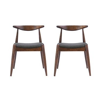 Set of 2 Vintage Rubberwood Dining Chairs, Plush Cushion & Ergonomic Back