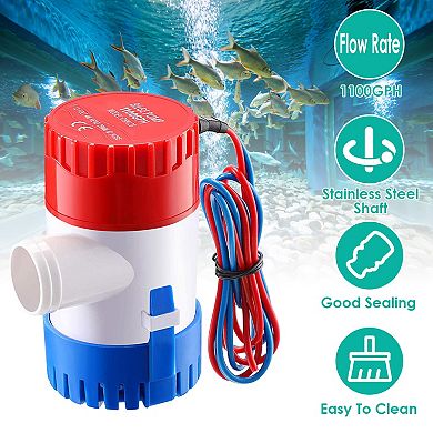 Bilge Pump For Boats 12V 1100GPH Submersible Marine Boat