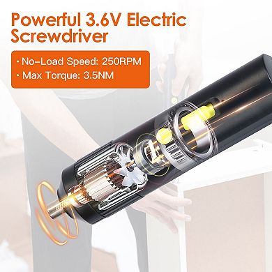 Cordless Electric Screwdriver Kit Portable Electric Screwdriver Drill Set 48Pcs 3.6V