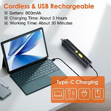 Cordless Electric Screwdriver Kit Portable Electric Screwdriver Drill Set 48Pcs 3.6V