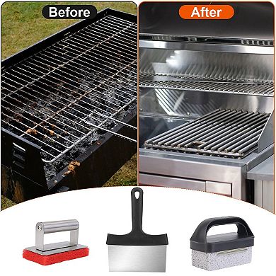 40Pcs Griddle Cleaning Kit for Blackstone with Grill Stone Griddle Scraper Griddle Brush