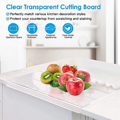 Clear Acrylic Kitchen Cutting Board with Counter Lip