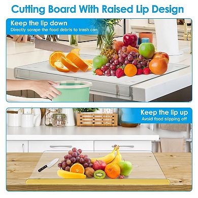 Clear Acrylic Kitchen Cutting Board with Counter Lip