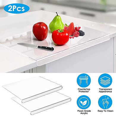 Clear Acrylic Kitchen Cutting Board with Counter Lip