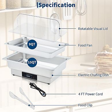 21*13*2.6Inch Electric Chafing Dish Buffet Server