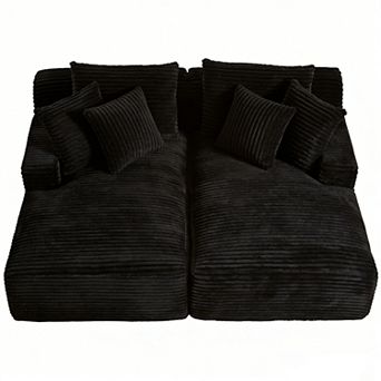 CEWOR 78" Oversized Double Chaise Lounge Chair Indoor, Modern Corduroy BonelessSofa for Living Room