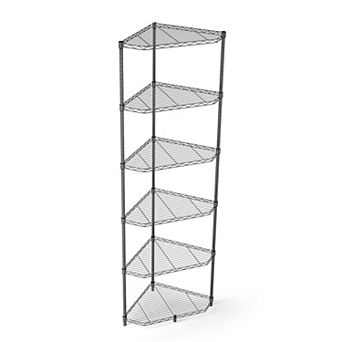 6 tier Heavy Duty Corner Shelf,NSF Certification Metal Storage Rack,Adjustable Pentagonal Organizer