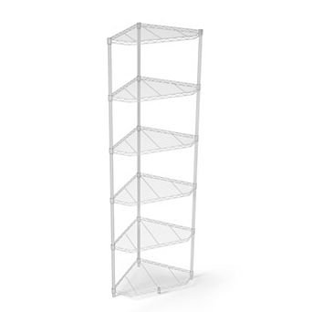 6 tier Heavy Duty Corner Shelf,NSF Certification Metal Storage Rack,Adjustable Pentagonal Organizer