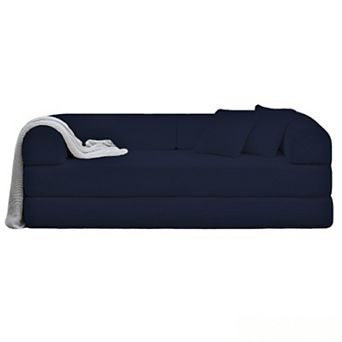78" Convertible Floor Sofa Bed, 5-in-1 Foldable Mattress Couch with Bolster Pillows, No Assembly