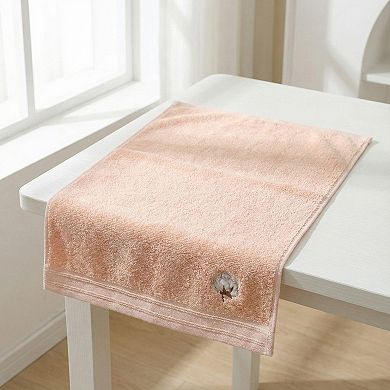 3 Pack Cotton Hand Towels Soft Absorbent Terry Towels with Embroidered Detail