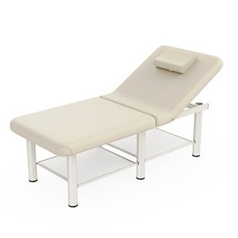 CEWOR Portable Foldable Massage Table - Adjustable Back, Metal Frame, 6 Circular Legs, Segmented