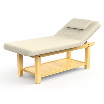 CEWOR Beechwood Massage Table with Chest Opening & PU Leather