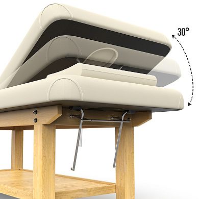 CEWOR Beechwood Massage Table with Chest Opening & PU Leather