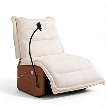 CEWOR Electric Recliner with Wireless Charging Holder & Remote Control Adjustment, Chenille Fabric