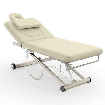 CEWOR Electric Massage Table, Height Adjustable with Remote & Mobile Base，Manual Backrest