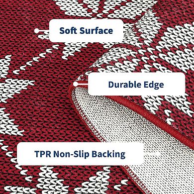 Christmas Area Rug Non Slip Low Pile Machine Washable Carpet for Holiday Decor Geometric Rugs