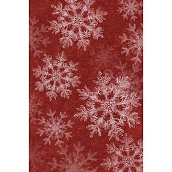 Christmas Washable, Area Rugs Non Slip Living Room Rug, Snowflake Soft Xmas Decor for Nursery Office
