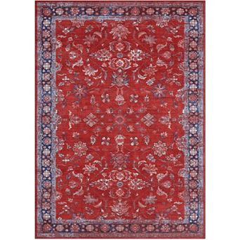 Washable Vintage Area Rugs for Living Room Bedroom, Ultra Faux Wool Retro Mat,Non Slip&Non-Shedding