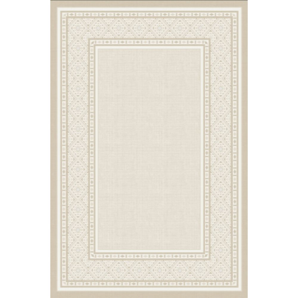 Modern Neutral Bordered Area Rugs, Soft Washable Non Slip Solid ...