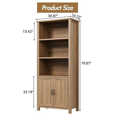 Farmhouse Bookshelves and Bookcases with Doors